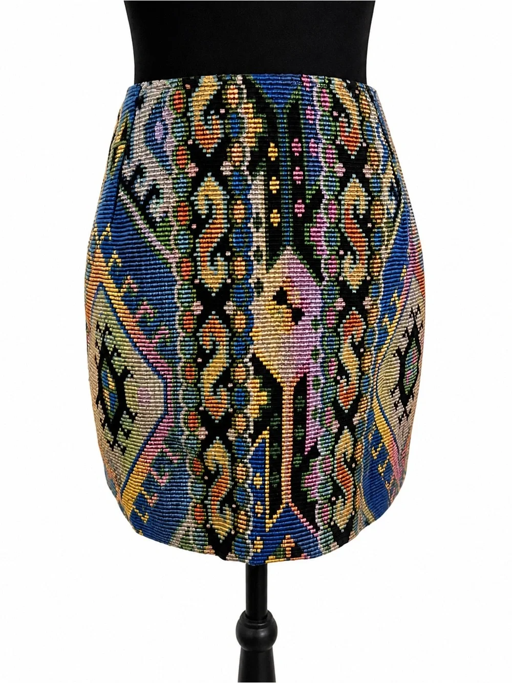 Multicolor Pattern Mini Skirt - Picture 3 of 6
